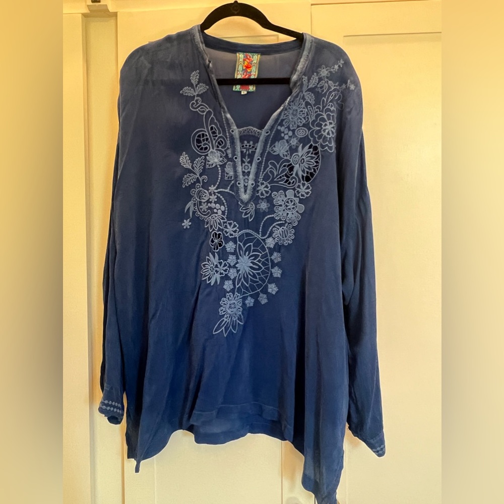 Johnny Was beautiful Royal blue Tunic Large Oversized